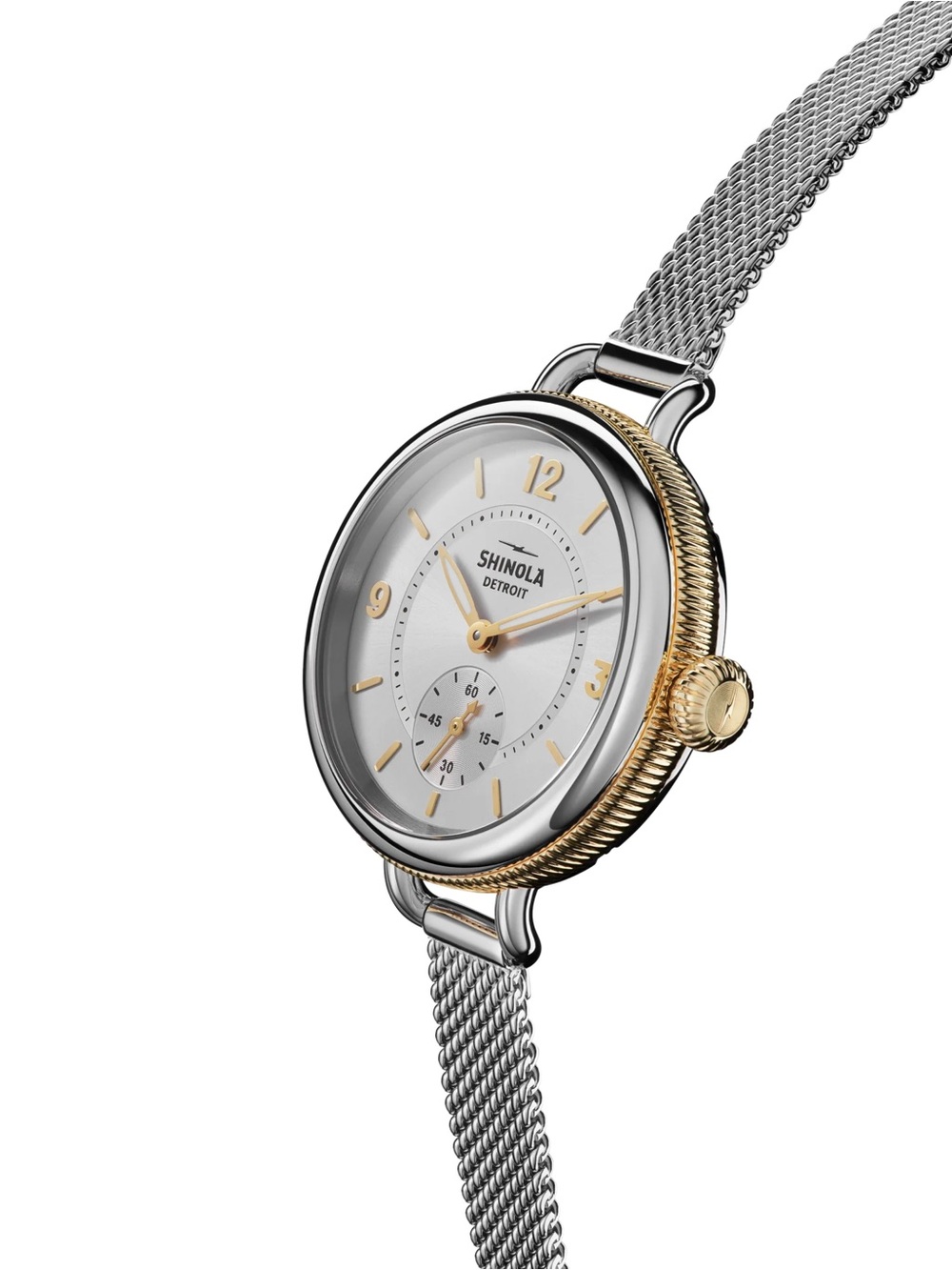 Shinola Two-Tone Silver and Gold Mesh Watch